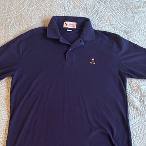 Disney Men's Dark Blue Polo Shirt Vintage Embroidered Mickey Walt Disney World